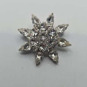Albert Weiss Silver and Crystal Starburst Brooch